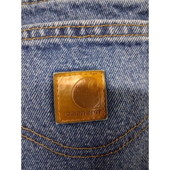 Carhartt Mens Straight Leg Blue Denim Jeans Size 36x32 Made In Mexico 100% Cotto - Picture 4 of 7